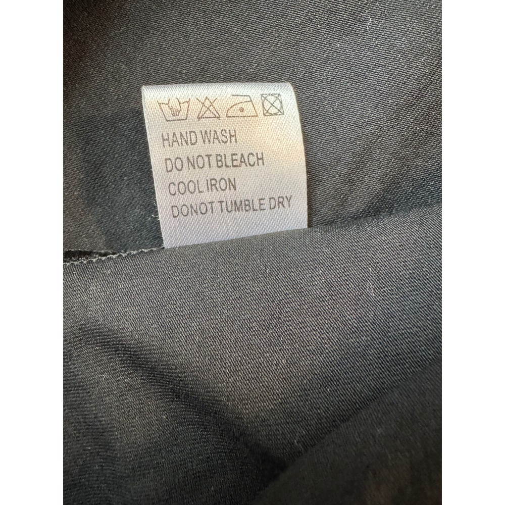 COMME USA Vest Black Acid Wash Asymmetrical Braided Drape Lagenlook L - Picture 5 of 5